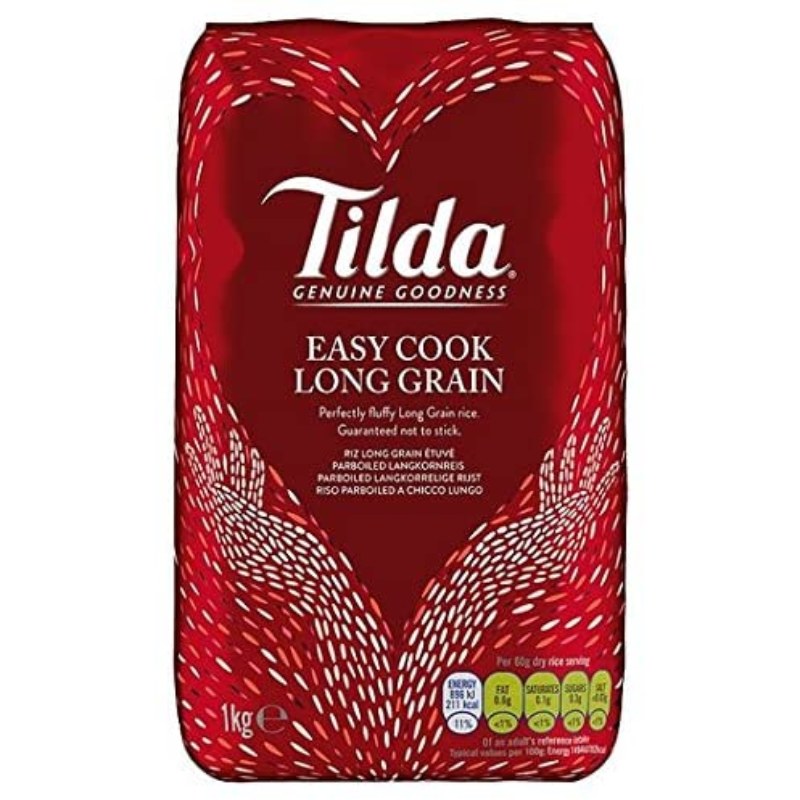 TILDA EASY COOK LONG GRAIN BASMATI RICE 1 KG [ 8X1Kg]