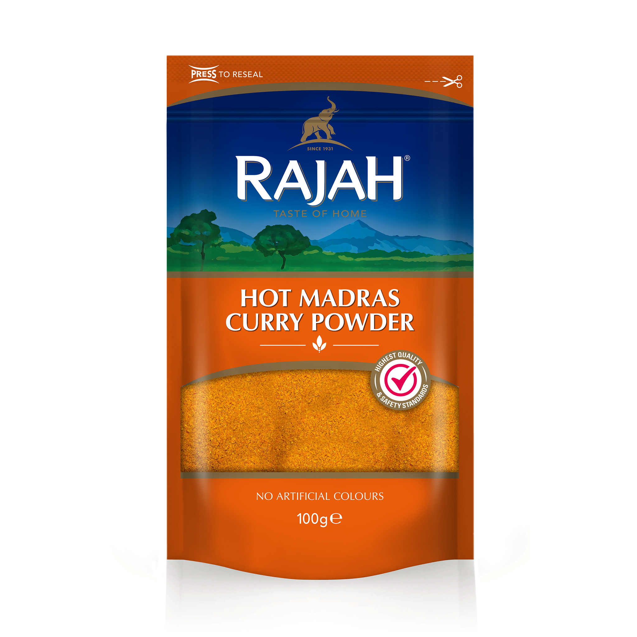 Rajah Hot Madras Curry [Case Of 12 X 100g ]